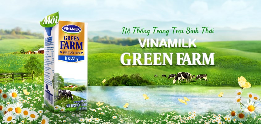 Lốc 4 hộp sữa tươi Vinamilk Green Farm ít đường 110 ml