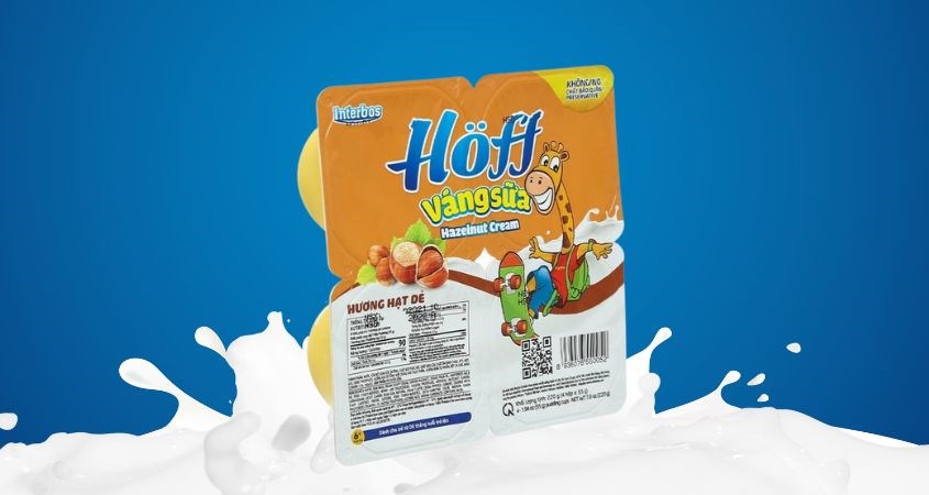 Lốc 4 hũ váng sữa Hoff vị hạt dẻ 55g