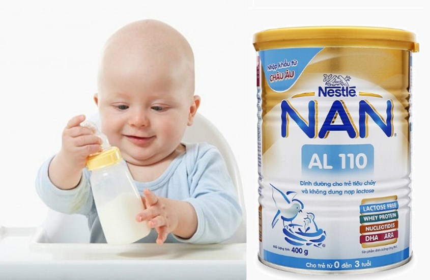 Sữa Nan Al 110 có chứa đạm whey hỗ trợ giúp bé tăng cân hợp lí