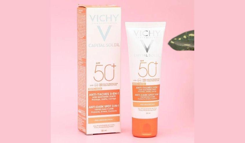 Kem chống nắng dưỡng da 3 trong 1 có màu Vichy Capital Soleil SPF 50+ PA++++ 50 ml