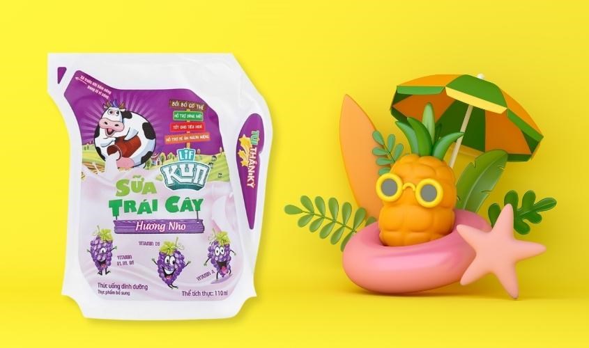 Sữa trái cây LiF Kun hương nho 110 ml