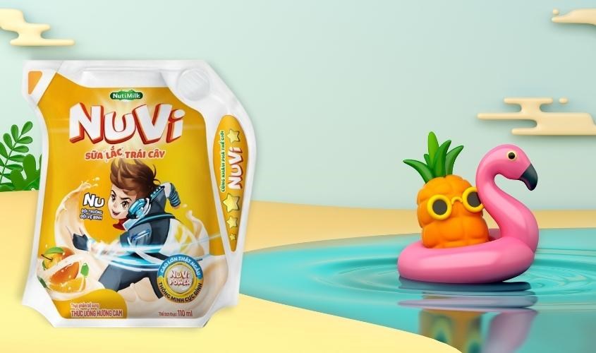 Sữa trái cây NutiFood NuVi Power hương cam 110 ml