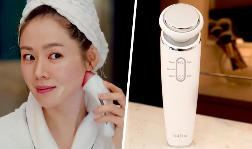 Máy massage mặt Halio tương đối gọn nhẹ, vừa tay và dễ cầm