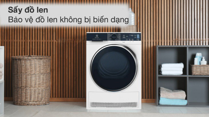 Máy sấy ngưng tụ Electrolux 8 kg EDC804P5WB giữ sợi len không biến dạng