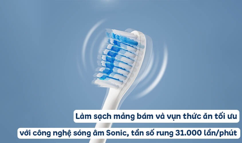 Bàn chải điện sóng âm cho tần số rung tới 31000 lần/phút