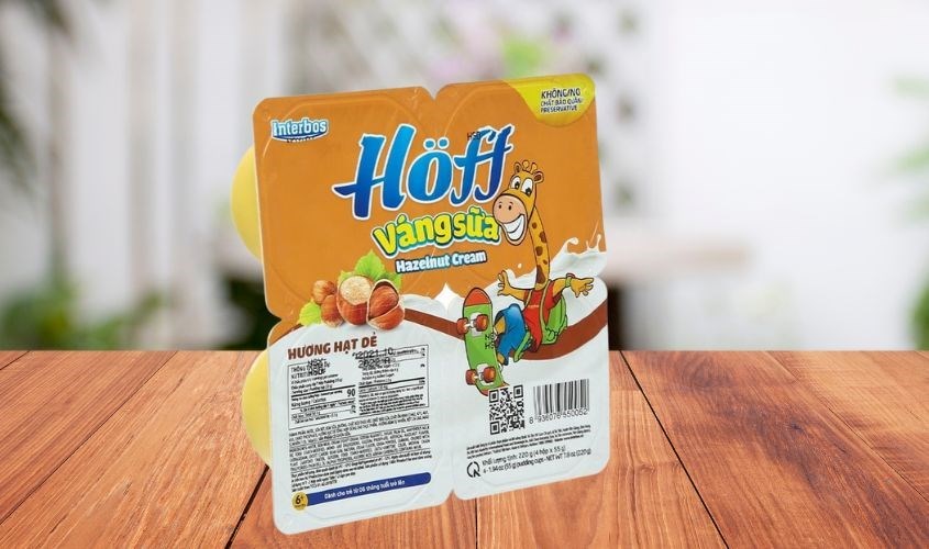 Lốc 4 hũ váng sữa Hoff vị hạt dẻ 55g (từ 6 tháng)