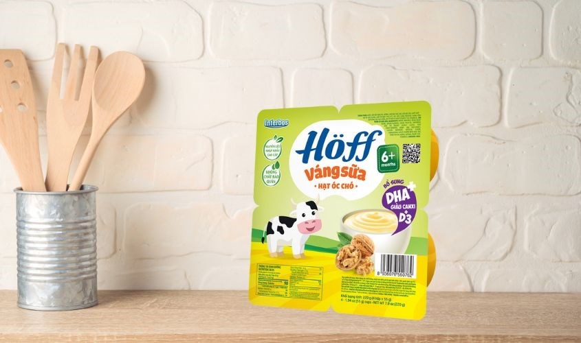 Lốc 4 hũ váng sữa Hoff vị óc chó 55g (từ 6 tháng)
