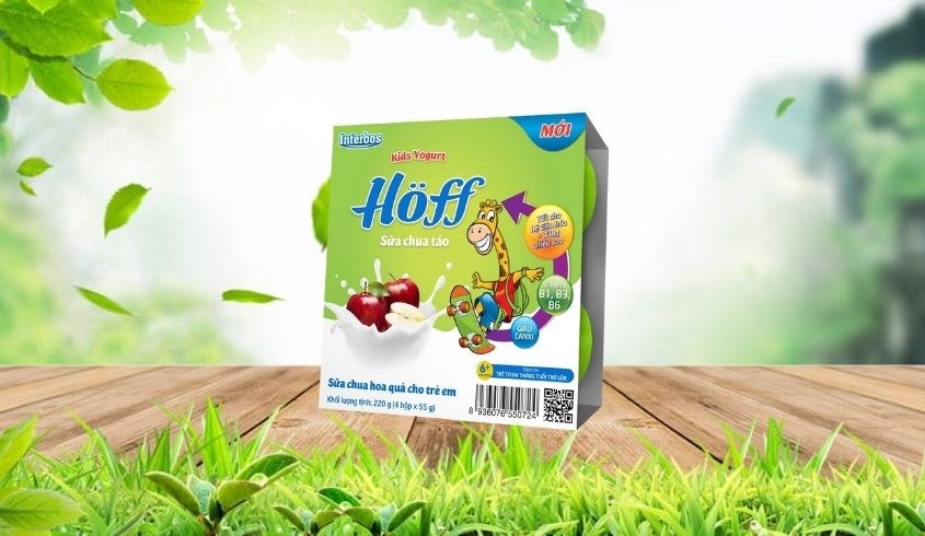 Lốc 4 hộp sữa chua trái cây Hoff vị táo 55g (từ 6 tháng) Lốc 4 hộp sữa chua trái cây Hoff vị táo 55g (từ 6 tháng)