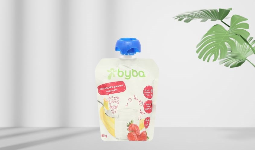 Sữa chua trái cây Byba vị dâu, chuối túi 85g