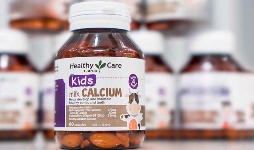 Viên uống Healthy Care Kids Milk Calcium hỗ trợ xương và răng chắc khỏe 60 viên