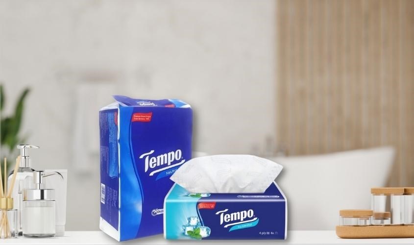 Gói 90 tờ khăn giấy rút Tempo không mùi 4 lớp