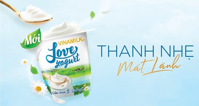Lốc 4 hộp sữa chua có đường Vinamilk Love Yogurt Green Farm 100g