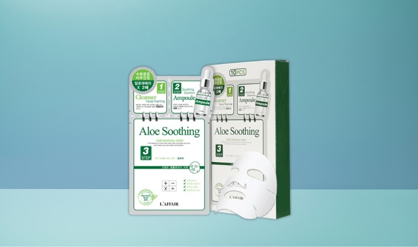 Mặt nạ giấy 3 bước Lô Hội giữ ẩm, làm mịn da Rainbow L