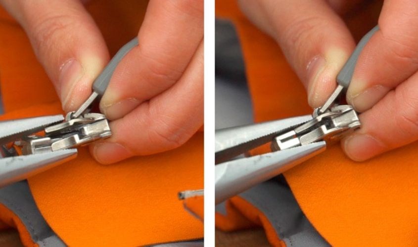 Sửa hai mẫu khóa balo không khớp nhau