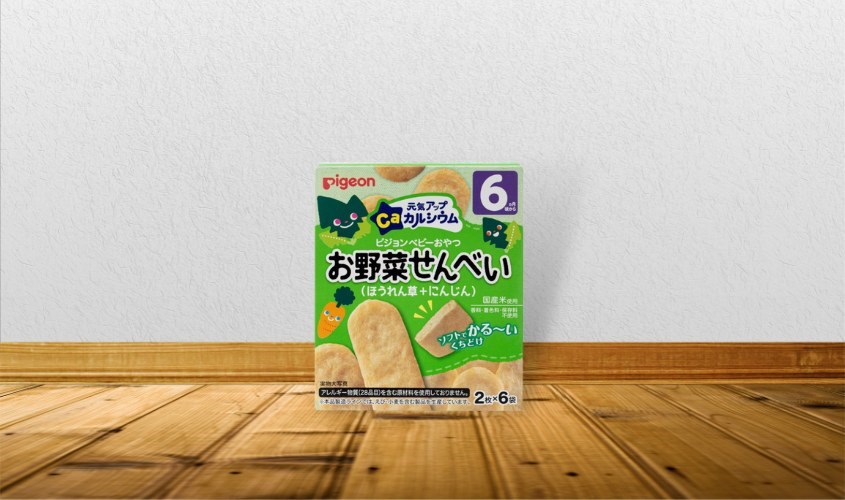 Bánh ăn dặm Pigeon vị cải bó xôi, cà rốt gói 24g (từ 6 tháng)