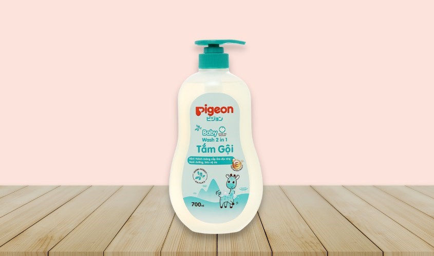 Tắm gội cho bé Pigeon 2 trong 1 Jojoba hương dịu nhẹ 700 ml