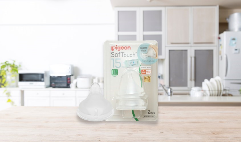Bộ 2 núm ti Pigeon siêu mềm plus 3L