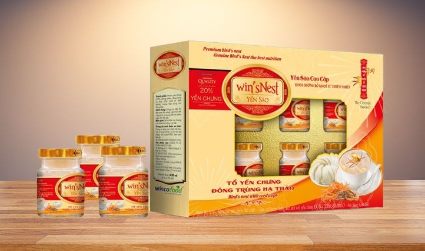 Hộp 6 hũ nước yến chưng đông trùng hạ thảo Win