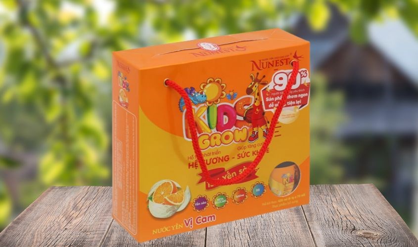 Lốc 6 hũ nước yến sào Nunest Kids vị cam 70 ml/hũ (từ 6 tháng)