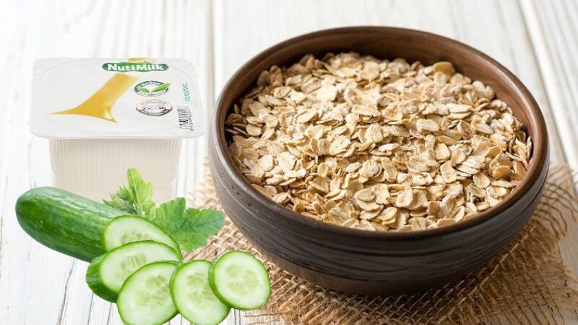 Mặt nạ từ yến mạch, dưa chuột và hộp sữa chua Nutimilk 100g