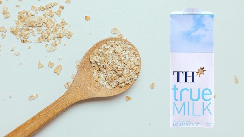 Mặt nạ từ yến mạch và sữa tươi TH true MILK không đường 1 lít