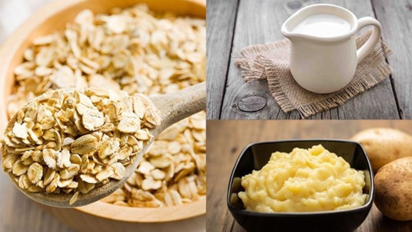 Làm mặt nạ yến mạch, sữa tươi kết hợp với khoai tây