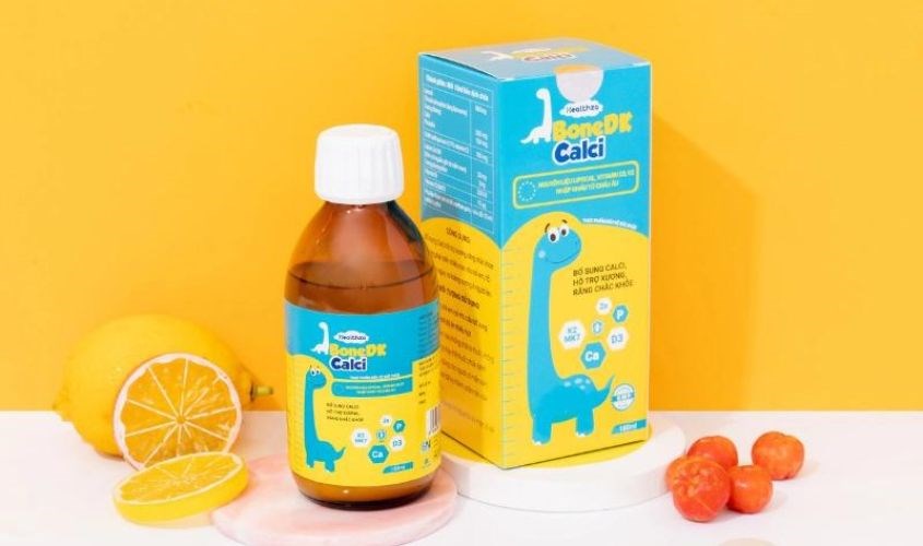 Siro Healthza BoneDK Calci hỗ trợ phát triển xương và răng 180 ml (từ 1 tuổi)