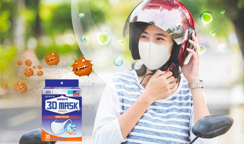 Hộp 30 cái khẩu trang y tế 3D Unicharm 2 lớp