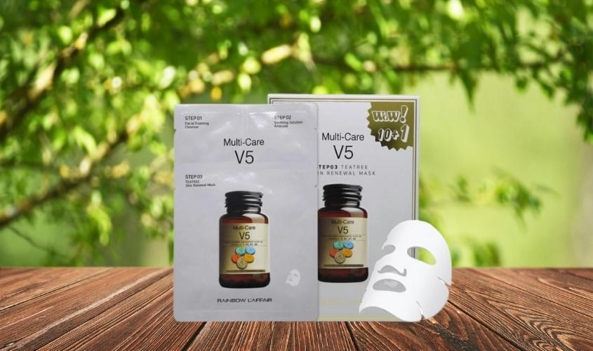 Mặt nạ giấy 3 bước Tràm Trà dưỡng da Rainbow L