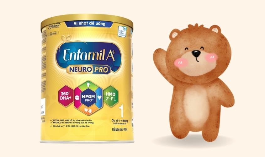 Sữa bột Enfamil A+ Neuropro số 1 vị nhạt dễ uống 400g (0 - 6 tháng)