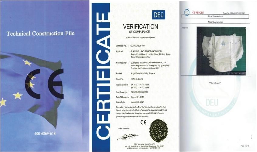 Bỉm Angel đạt chứng nhận chất lượng CE của châu Âu