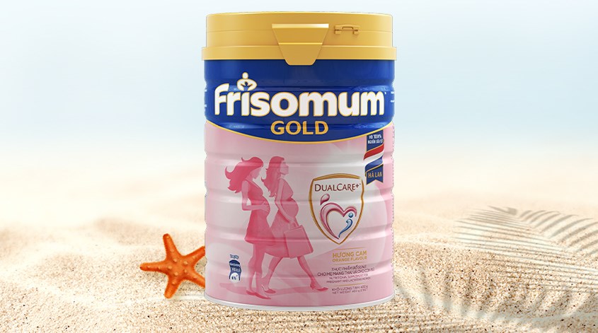 Sữa bầu Frisomum hương cam 400g giúp cung cấp Canxi, các Vitamin và khoáng chất cho mẹ bầu 3 tháng đầu