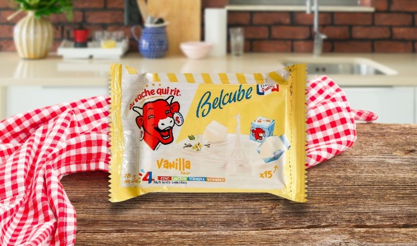 Phô mai Con Bò Cười BelCube vị vani 78g 4 viên/gói