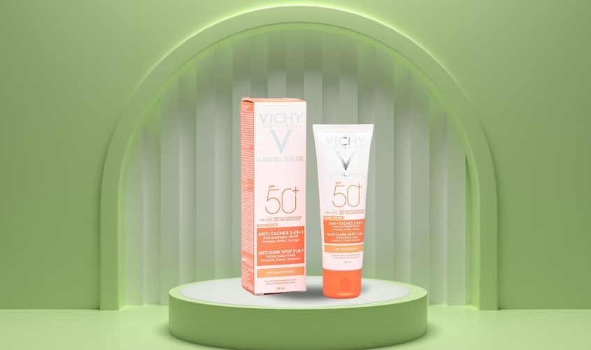 Kem chống nắng dưỡng da 3 trong 1 có màu Vichy Capital Soleil SPF 50+ PA++++ 50 ml Kem chống nắng dưỡng da 3 trong 1 có màu Vichy Capital Soleil SPF 50+ PA++++ 50 ml