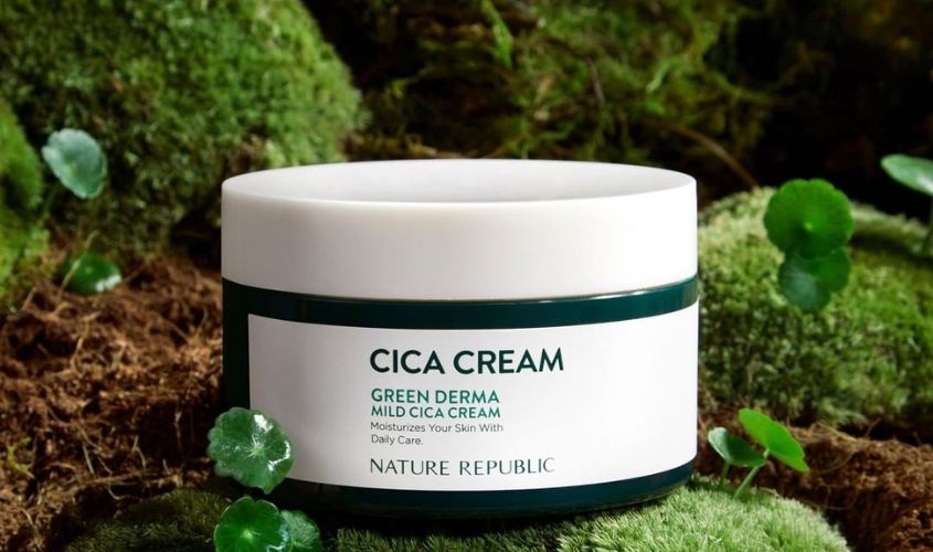 Kem dưỡng ẩm chiết xuất Rau Má và Keo Ong Nature Republic Green Derma Mild Cica 190 ml
