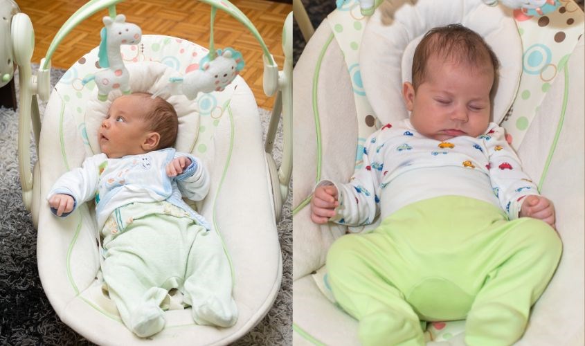 Ghế rung có nhiều tính năng giải trí giúp bé tự chơi, thích nằm ghế hơn