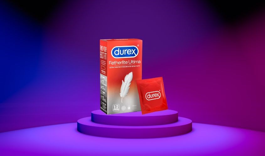 Hộp 3 cái bao cao su Durex Fetherlite 52.5 mm Hộp 12 cái bao cao su Durex Fetherlite Ultima 52 mm