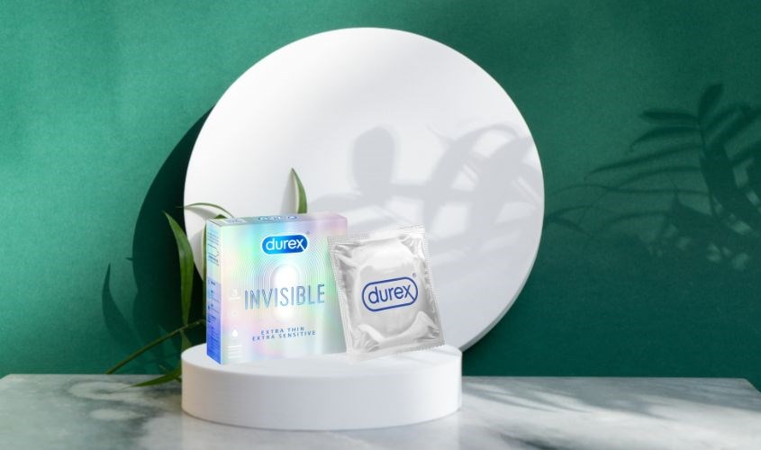 Hộp 3 cái bao cao su Durex Invisible 52 mm Hộp 3 cái bao cao su Durex Invisible 52 mm