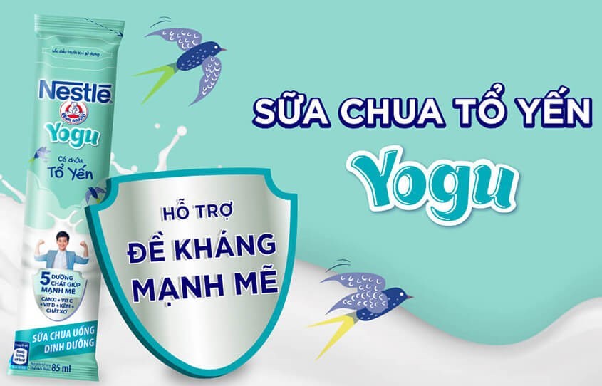 Sữa chua uống tổ yến Nestlé Yogu 85 ml (từ 1 tuổi)
