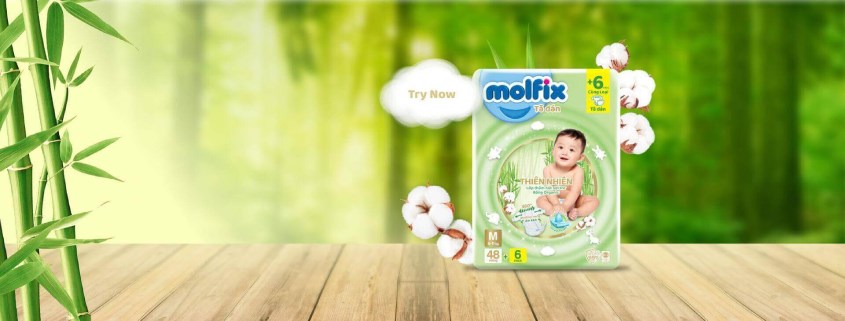 Tã dán Molfix thiên nhiên size M 84 miếng (6 - 11 kg)