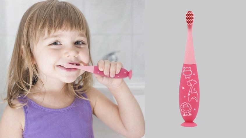 Bàn chải cho bé Marcus & Marcus MNMRC06-PK lông silicone (Từ 2 tuổi)