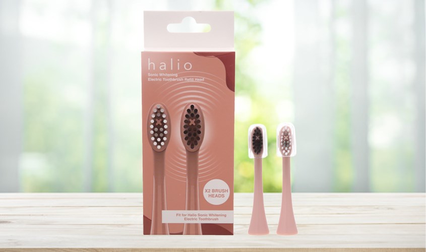 Bộ 2 đầu bàn chải điện Halio Sonic Whitening Electric Toothbrush Rose Gold