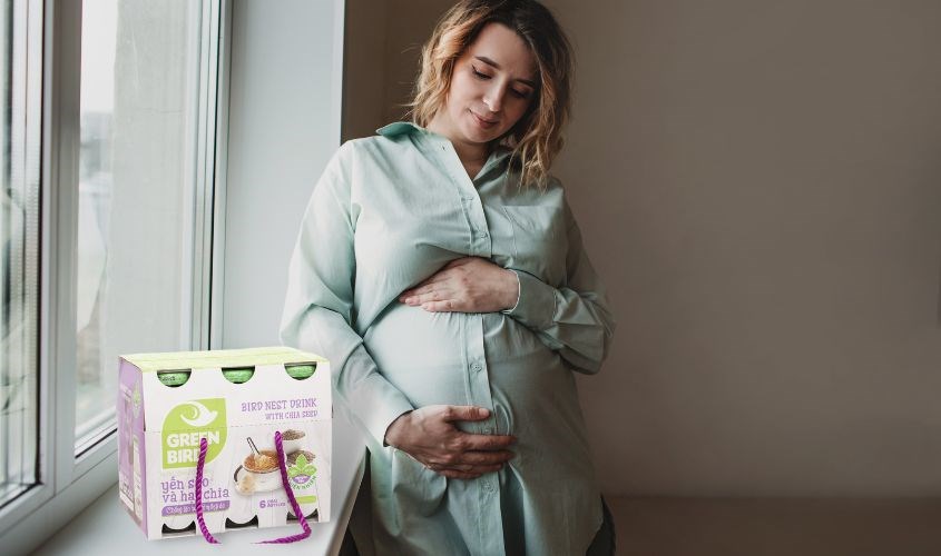 Lốc 6 chai nước yến sào hạt chia Green Bird 185 ml