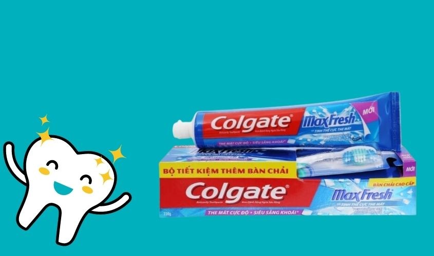 Combo kem đánh răng và bàn chải từ 6 tuổi Colgate MaxFresh hương bạc hà 230g