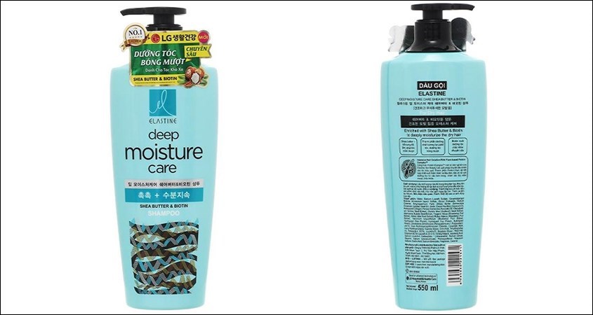 Dầu gội Elastine Deep Moisture dưỡng tóc bóng mượt 550 ml