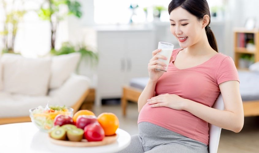 Sữa giúp tăng cường sức khỏe cho mẹ bầu
