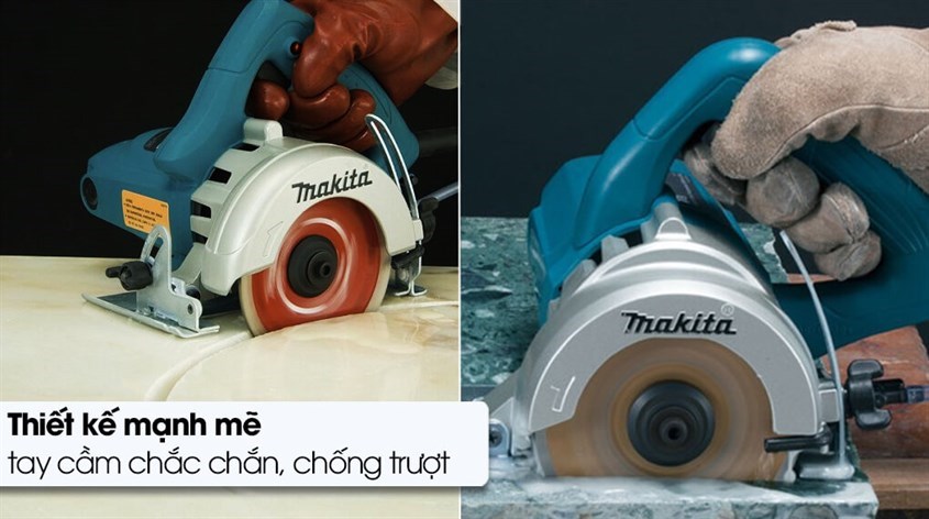 Máy cắt gạch Makita 4100NH2 1400W có mức tốc độ không tải 12.200 vòng/phút thích hợp sử dụng trong các ngành công nghiệp xây dựng, cơ khí