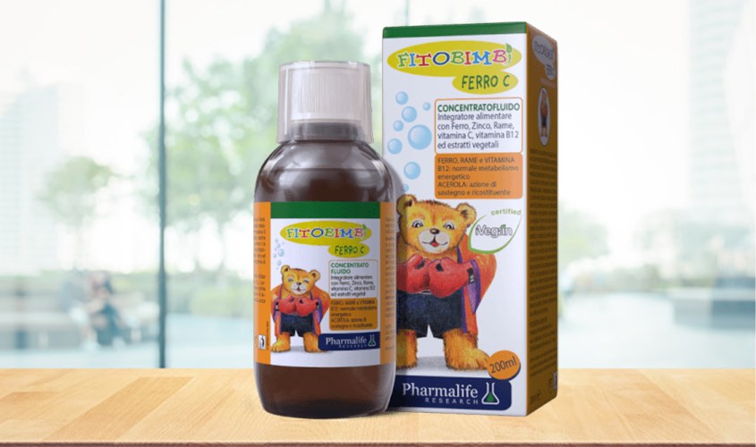 Siro Fitobimbi Ferro C bổ sung sắt, kẽm và vitamin C 200 ml (6 tháng - 12 tuổi)