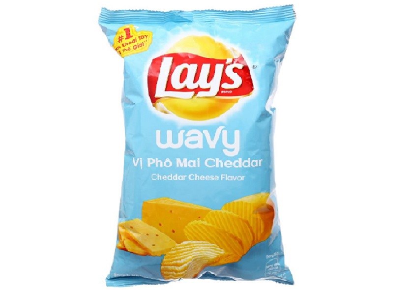 Gói snack khoai tây vị phô mai Cheddar Lay