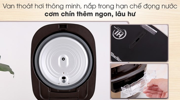 Nồi cơm cao tần BlueStone 1.5 lít RCB-5988 sở hữu van thoát hơi thông minh có thể ổn định lượng hơi nước trong suốt quá trình nấu Nồi cơm cao tần BlueStone 1.5 lít RCB-5988 sở hữu van thoát hơi thông minh có thể ổn định lượng hơi nước trong suốt quá trình nấu